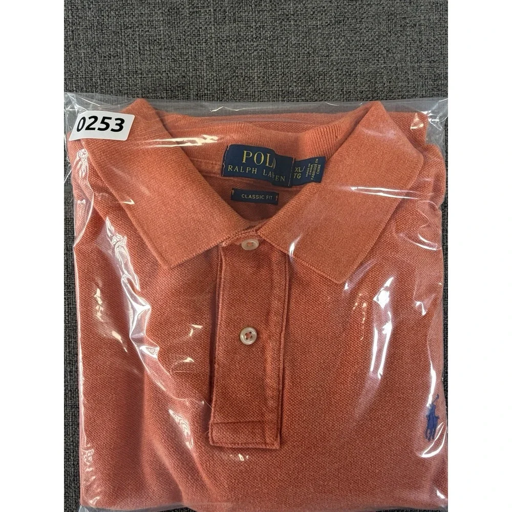 Polo Ralph Lauren Polo Shirt Men's XL Orange Classic Fit Short Sleeve Cotton